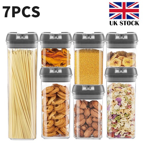 7 Pcs Airtight Dry Food Storage Containers Stackable Cereal Storage Set