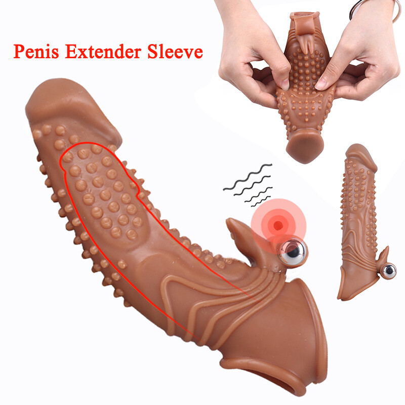 Reusable Penis Sleeve Extender Cock Ring Spiked Extension Sex Toys Men  Couples | eBay