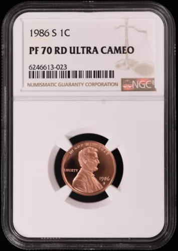 1986-S Lincoln cent NGC PF 70 RD ULTRA CAMEO