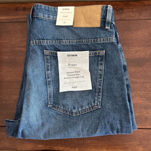 Cotton On Baggy Jeans Denim Shock Blue Wash Cotton On Men’s Size 36 NEW