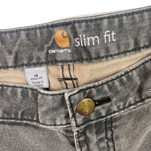 Carhartt Slim Fit Grey Jeans Cotton Blend Men Size 38 - Picture 5 of 7