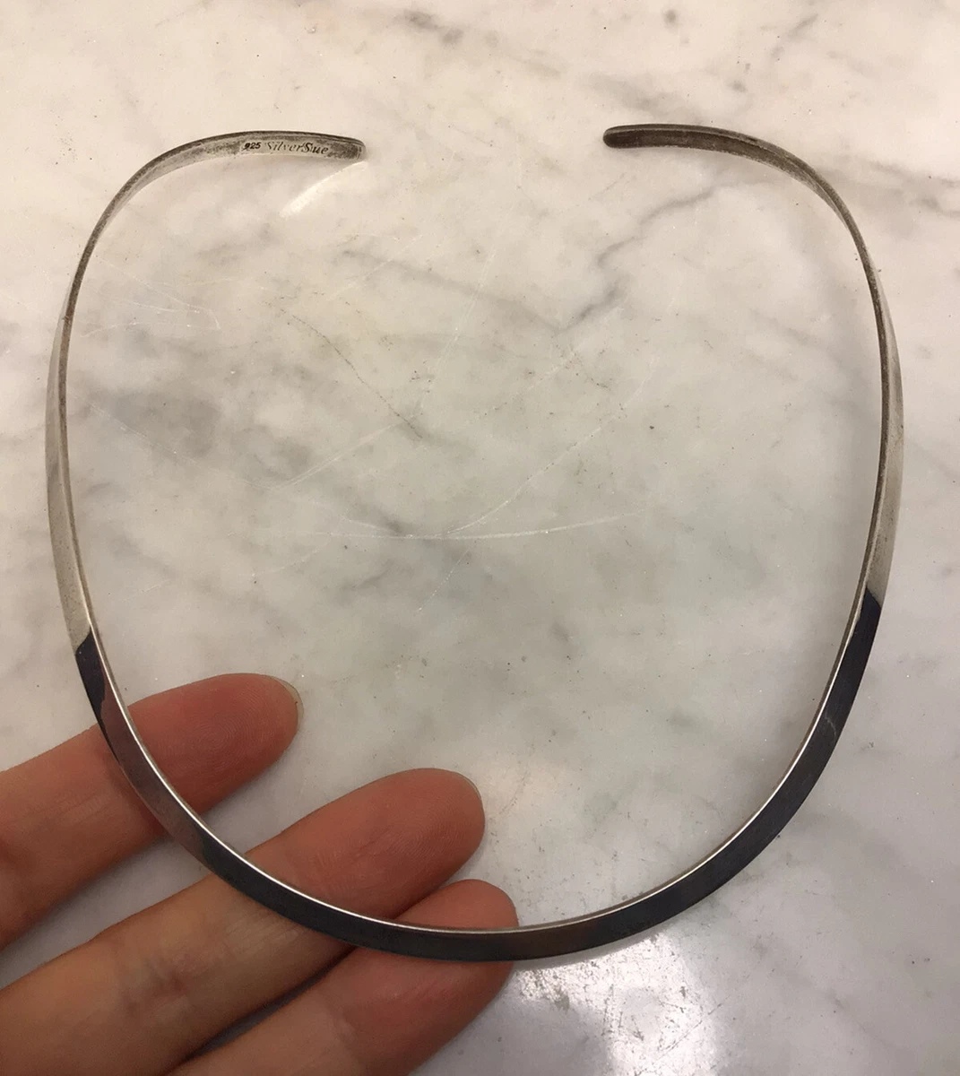 Vintage silver choker best sale necklace