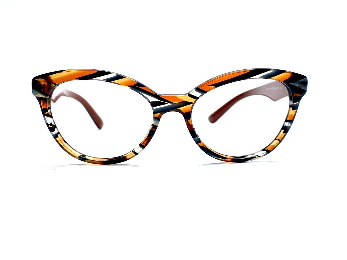 Prada Black Clear Brown Geometric Cat Eye Glasses Italy