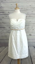 White House Black Market Women’s Dress White Strapless Cocktail Party Size 12