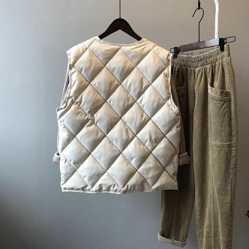 Damen Steppweste Knopf Tasche Rauten Karo Wattiert Gilet Weste Jacke Neu - Bild 9 von 27