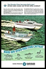 1968 CHRYSLER 23' Cabin Cruiser & 15' Runabout Boat Boating Original AD