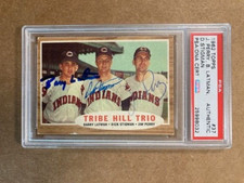 Tribe Hill Trio Signed 1962 Topps Card(Barry Latman,Stigman,Jim Perry)PSA/DNA