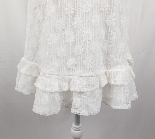 NWT Angel Biba Women's White Lace Overlay Dress sz L - Picture 8 of 10