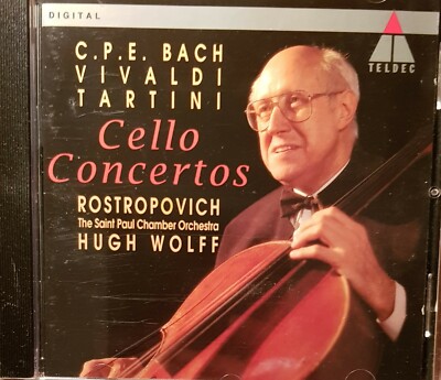 C.P.E. Bach, Vivaldi, Tartini. Cello Concertos. Rostropovich. CD  