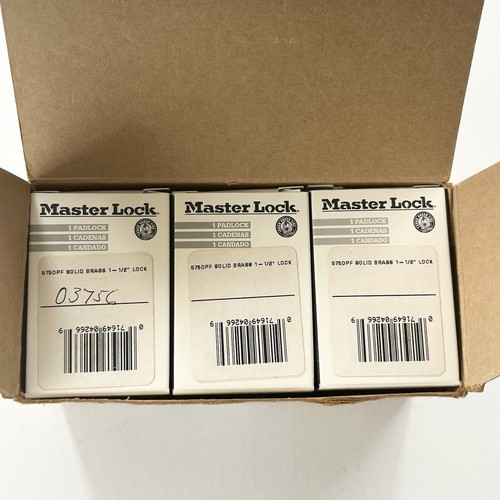 Lot of 9 -Master Lock, 1 1/2 In, Solid Brass