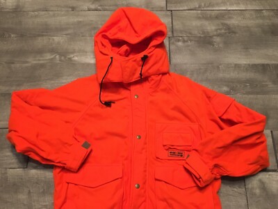 Mens Work Mount'N Prairie Hush Hide Hunting Blaze Orange Jacket Coat Size Med