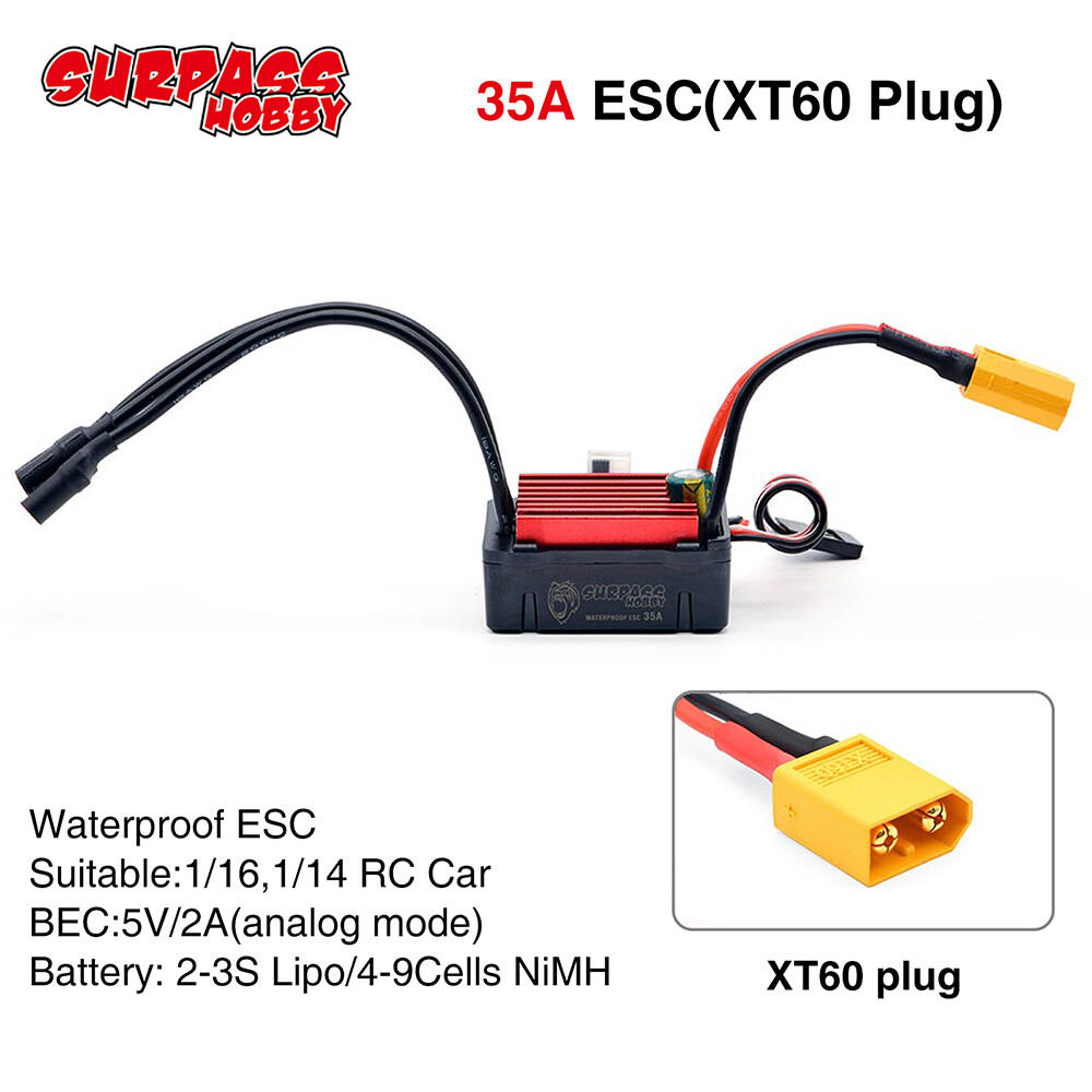 Surpass Hobby ESC 150A 80A 120A 25A 45A 60A Waterproof for 1/8 1/10 1/12 RC Car