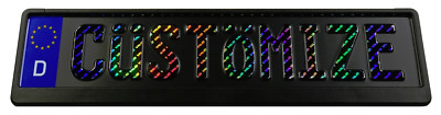 Custom Black European German License Plate with VALID Hologram and Frame