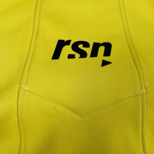 Descente Yellow Full Zip Fleece Lined Softshell Vest Ski Snowboard Logo Size S - Picture 6 of 14