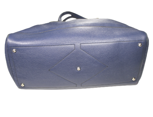 Max Mara Womens Handbag Shoulder Bag Blue Pebbled Leather Made in Italy - Picture 6 of 9
