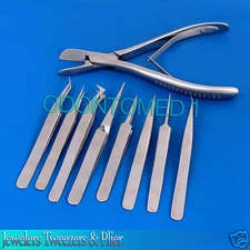 9 Jewelers Tweezers & Plier, Watch & Clock Repair Tools