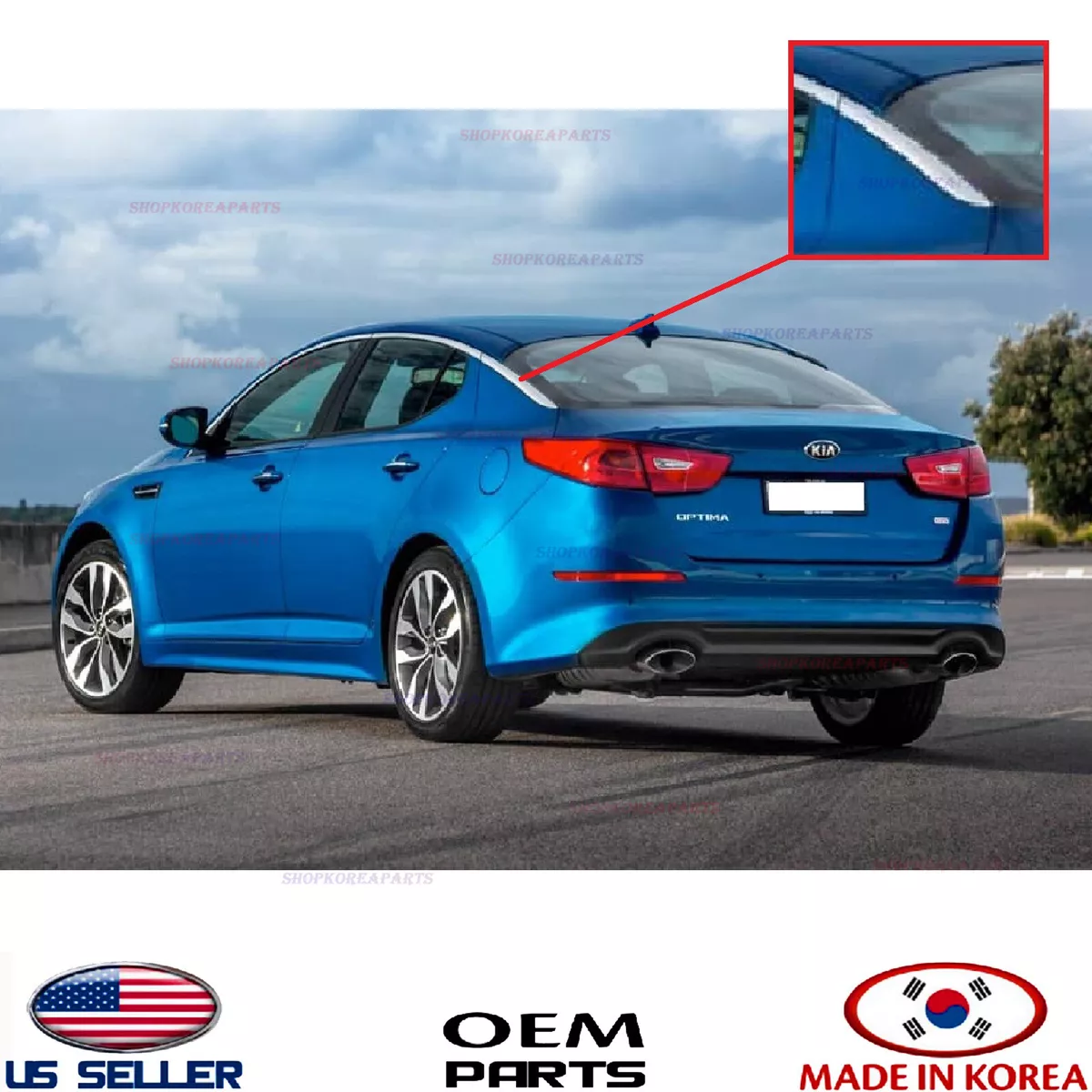 2015 kia optima rear 2024 window chrome trim