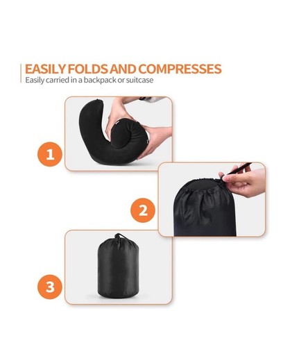 Travel Pillow U-Shaped Memory Foam Pillow Plane Soft Cushion with Earplugs & Bag - Picture 3 of 16