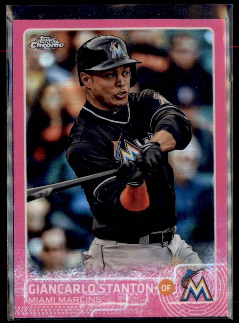 2015 Topps Chrome Pink Refractor Giancarlo Stanton Miami Marlins #65