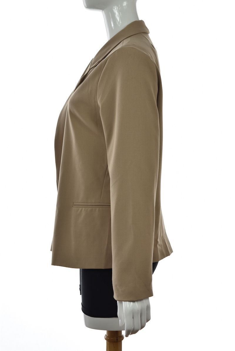 Aqua Blazer Sz L Beige Solid Basic Jacket Open Fr… - image 3
