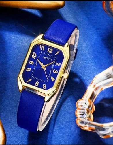 Royal Blue Gift Boxed Analogue Watch Necklace Pendant Earrings Ring Gold... - 第 2/6 張圖片