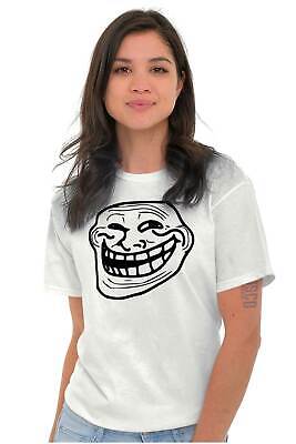 Troll Face Smiley Internet Funny Meme Gift Womens or Mens Crewneck T Shirt  Tee