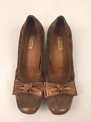 Paul Green Woman's Brown Suede Leather Wedge Heel Shoes