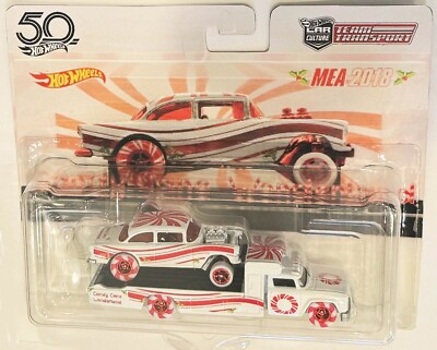 55 Chevy Bel Air Gasser Custom Hot Wheels Transport Candy Cane MEA
