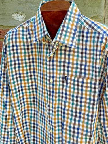 BARBOUR RECENT Beautiful Plaid Vibrant Gingham Like Tailored L/S Casual Shirt M