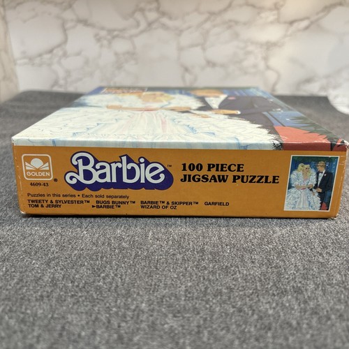 Vintage 1987 100 Pc Golden Barbie Jigsaw Puzzle , New In Box Puzzle - Picture 2 of 6