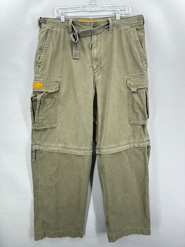Abercrombie Fitch Cargo Hose Herren XL Fallschirmjäger Baggy Zip Off Streetwear Gorp