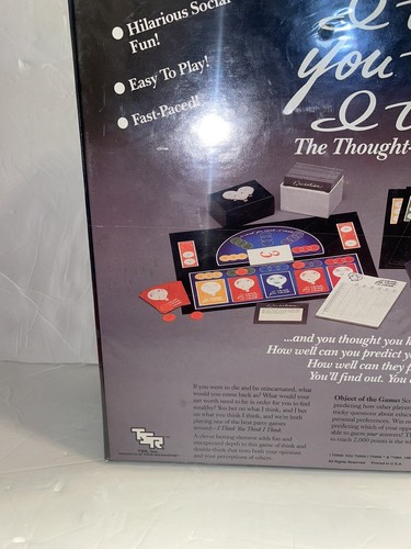 SEALED NEW 1988 I THINK YOU THINK I THINK Thought Provoking Board Game Awesome * - Picture 4 of 7