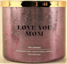 Bath & Body Works LOVE YOU MOM - PINK LEMONADE 3 Wick 14.5 Oz Scented Candle