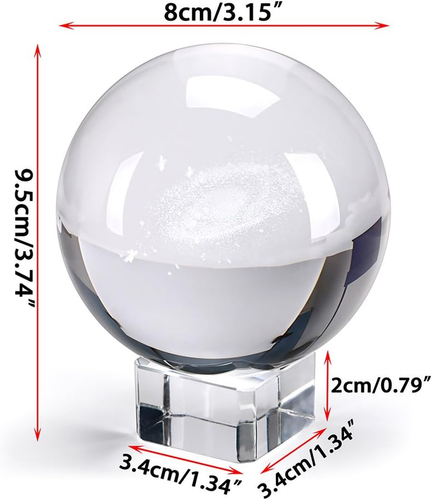 Galaxy Crystal Ball Glass Sphere Display Globe Paperweight Healing Meditation Ba - Picture 2 of 7