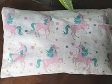 UNICORN Toddler Pillow. 100% Cotton Flannel. Hipo-allergenic Stuffing.