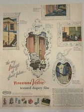 Firestone Velon Corpery 1950 Vintage Impreso Revista Anuncio, Cortinas