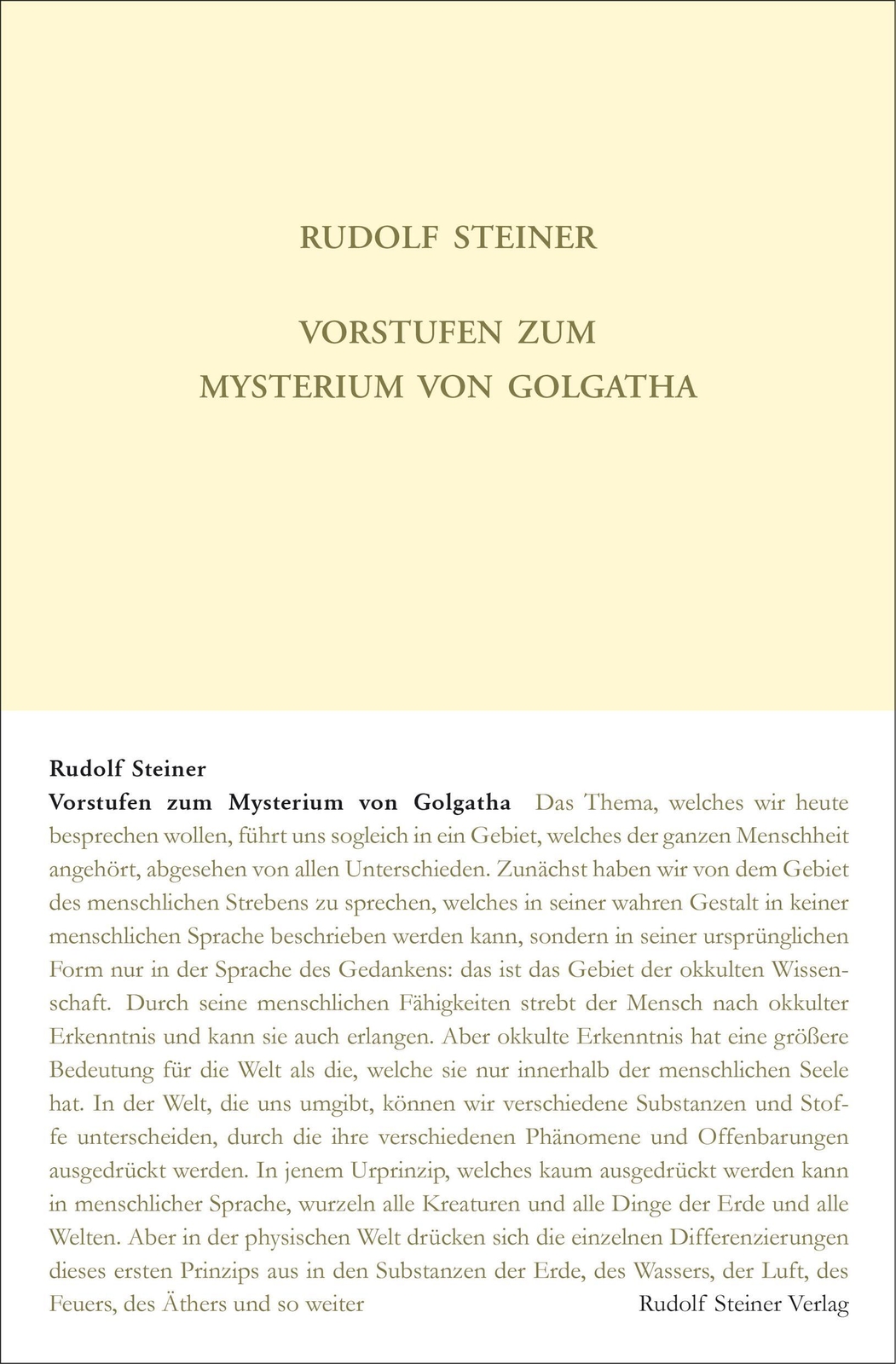 Thumbnail - Vorstufen Zum Mysterium Von Golgatha Rudolf Steiner Buch 174 S.