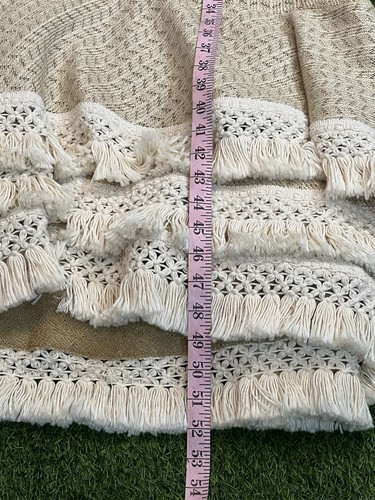 3.1 Phillip Lim Dress Women 6 Crochet Knit Fringe Straw Tan Natural Lyst Coastal - Picture 21 of 21