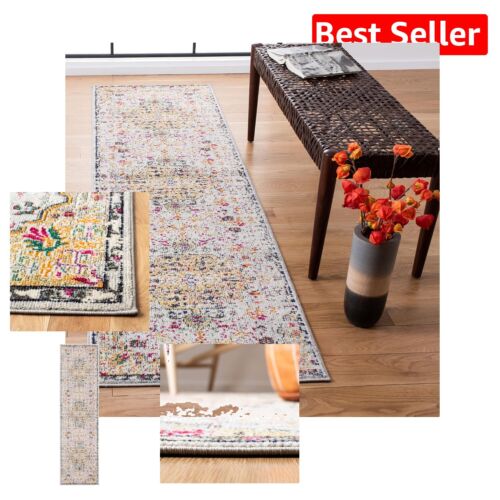 Luxury Grey & Gold Runner Rug - 2'2" x 10' for Living Room & Bedroom Comfort