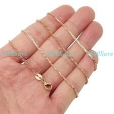18K Rose Gold Filled Thin Italian Box Chain Necklace 16"/18"/20"/22"/24inch A125