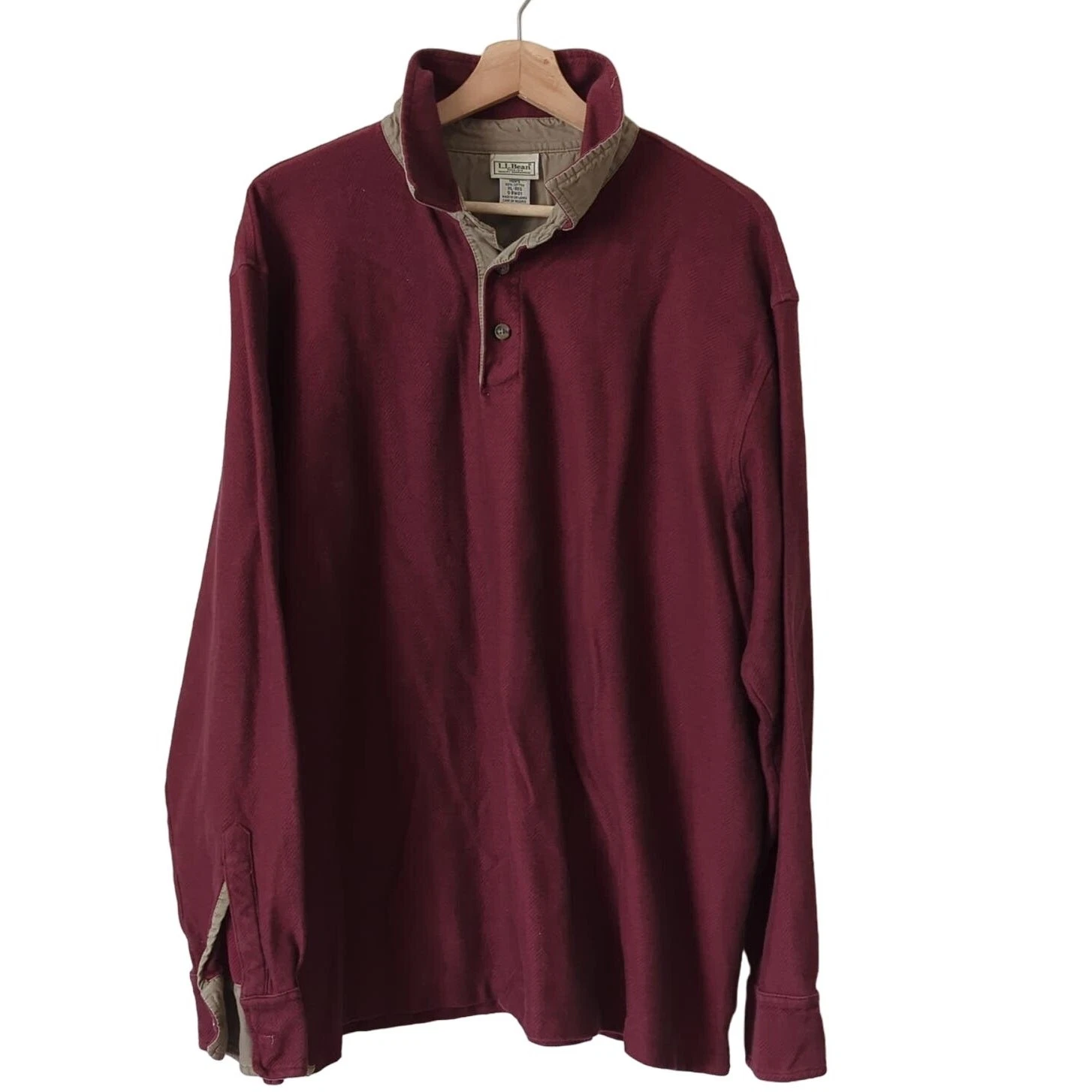 LL Bean Men's Cotton Red Button Down Shirt Collar Flannel Field Outdoor Barn XL