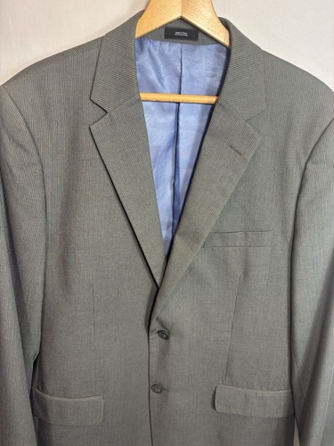J Ferrar White Pinstripe on Gray Mod Fit Jacket with Double Vent (Size 42L) - Picture 2 of 10