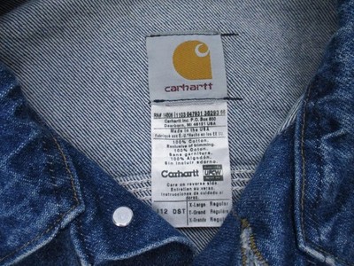 Vintage Carhartt Jacket Mens XL Blue Denim J12 DST Trucker