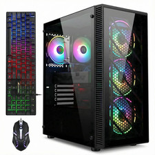 Gaming Desktop PC, Intel Xeon E5 3.5G, 16G RAM, 512G SSD, RX 590 8G, 600M Wifi,