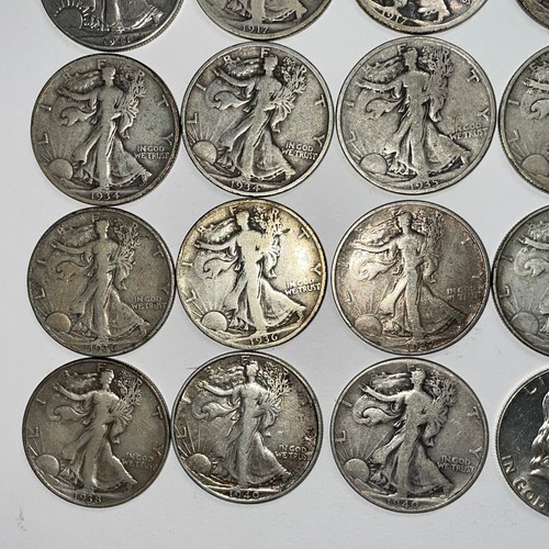 Rotolo da 20 Mezzi Dollari 90% Argento - Buon mix di Date Walking Liberty - Foto 4 di 10