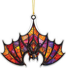 Halloween Bats Acrylic Ornament, Halloween Tree and Window Decorations