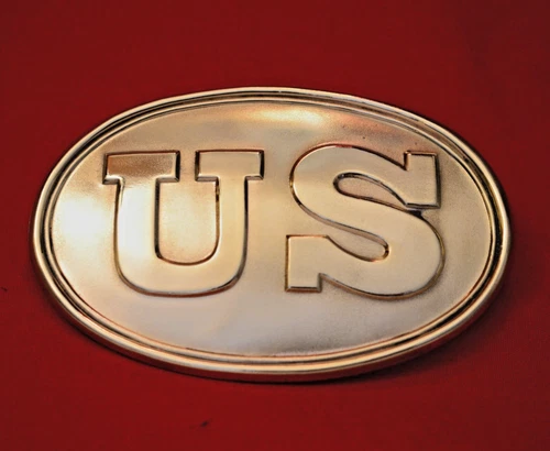 CIVIL WAR ERA 1839-74 "US" BELT BUCKLE LEAD FILL/HOOKS QUALITY REPRODUCTION