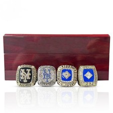 New York Mets 4PCS World Series Championship Rings Set W Box