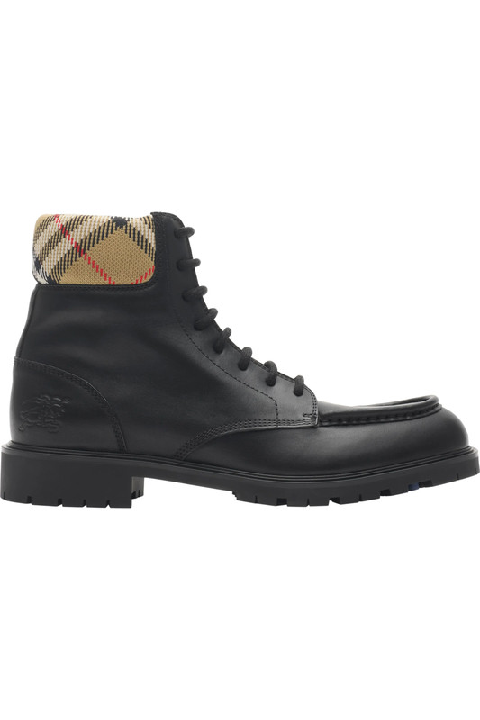 100% AUTHENTIC NEW MEN BURBERRY CHECK ROGUE COMBAT BOOTS EU 43/US 10