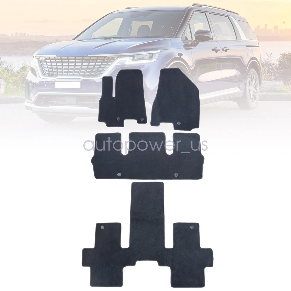 Alfombrillas alfombra para Kia Sedona 2015 2016 2017 2018 2019 2020 + tercera fila de terciopelo Foto 2 de 4